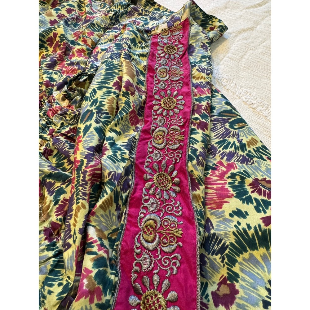 Johnny Was Women's XL Silk Floral Embroidered Boho Tunic Dress Top - Picture 8 of 9